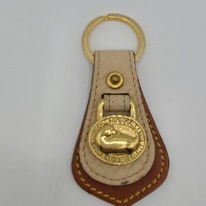 Dooney & Bourke Off White Leather and brown Leather Key Ring  NWOT!